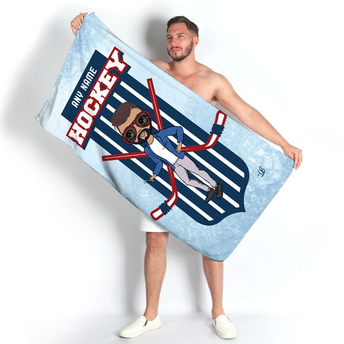 MrCB Ice Hockey Emblem Beach Towel - Image 1