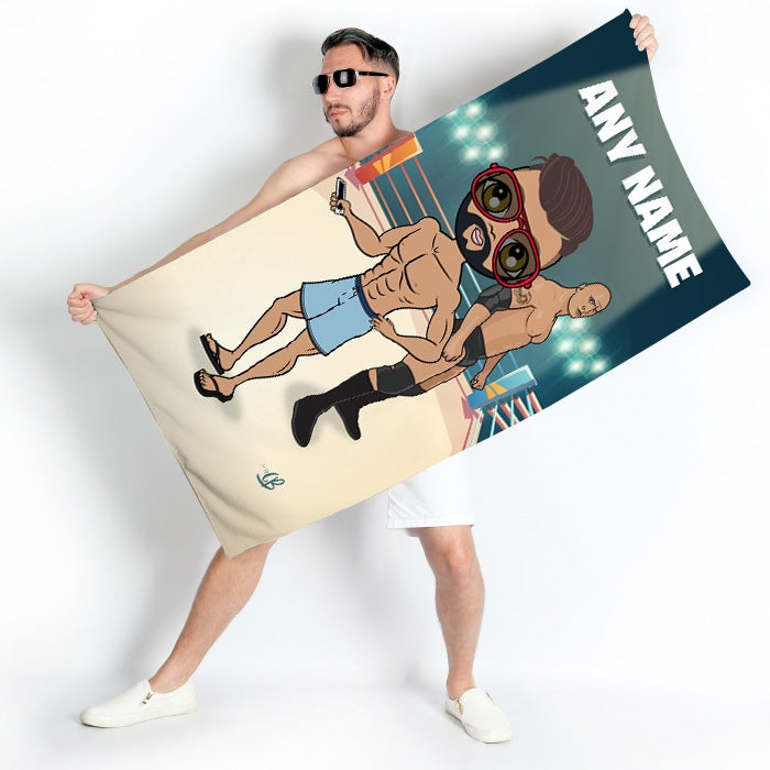MrCB Wrestling Champion Beach Towel - Image 1