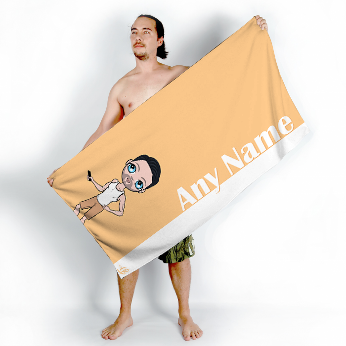 Men Peach Stripe Beach Towel - Image 4