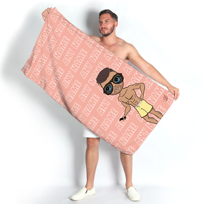 Men Repeat Name Beach Towel - Image 2