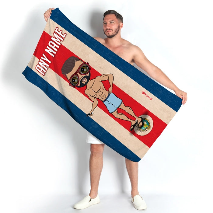 MrCB Love Costa Rica Flag Beach Towel - Image 1