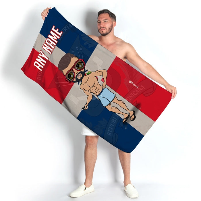 MrCB Love Dominican Republic Flag Beach Towel - Image 1