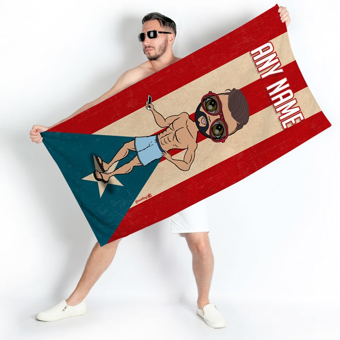 MrCB Love Puerto Rico Flag Beach Towel - Image 1