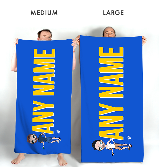 Men Yellow Bold Name Beach Towel - Image 3
