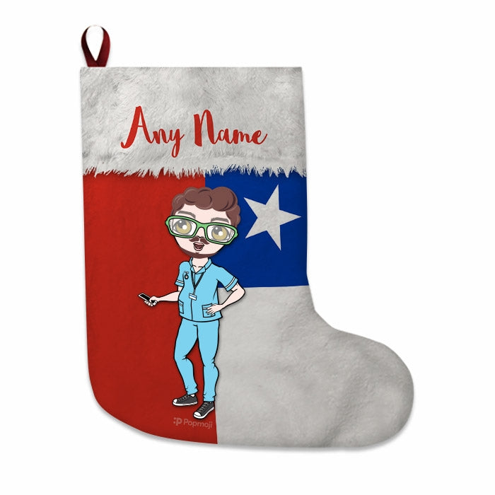 Mens Personalized Christmas Stocking - Chilean Flag - Image 2