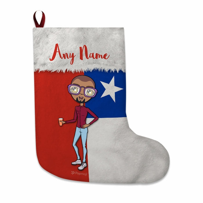 Mens Personalized Christmas Stocking - Chilean Flag - Image 4