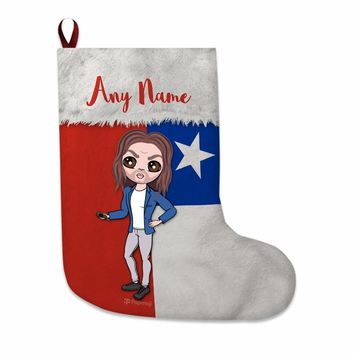 Mens Personalized Christmas Stocking - Chilean Flag - Image 3