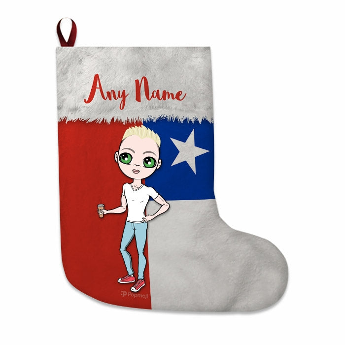 Mens Personalized Christmas Stocking - Chilean Flag - Image 1