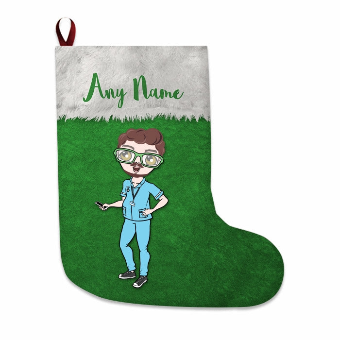 Mens Personalized Christmas Stocking - Classic Green - Image 3