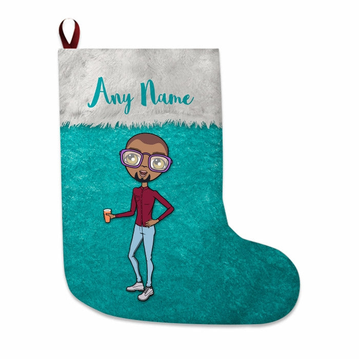 Mens Personalized Christmas Stocking - Classic Light blue - Image 1