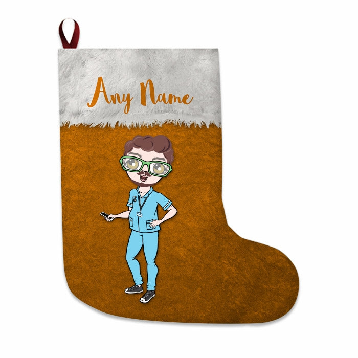 Mens Personalized Christmas Stocking - Classic Orange - Image 4