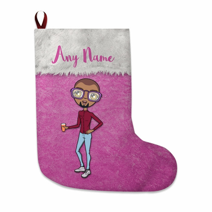 Mens Personalized Christmas Stocking - Classic Pink - Image 3