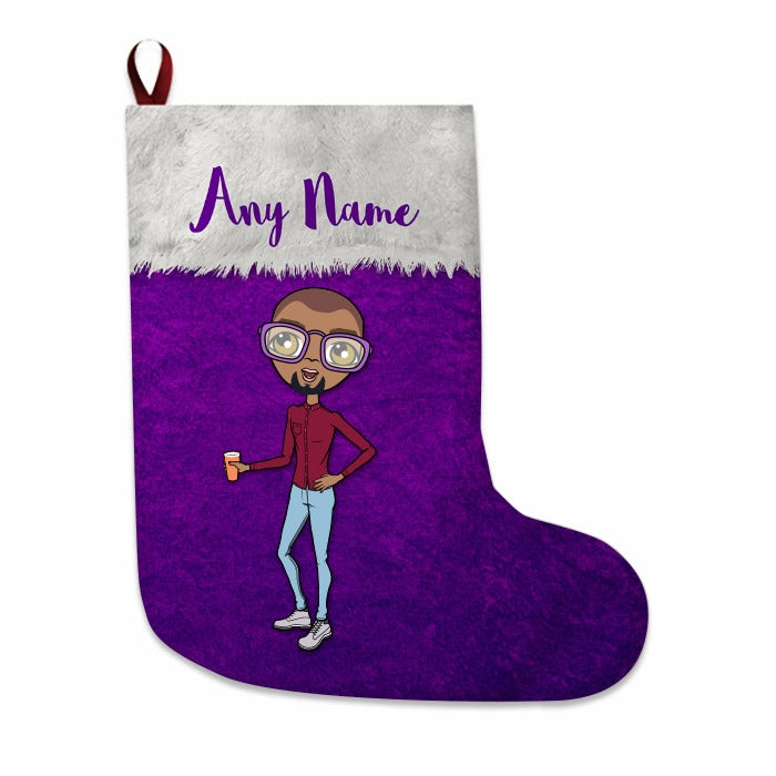 Mens Personalized Christmas Stocking - Classic Purple - Image 3