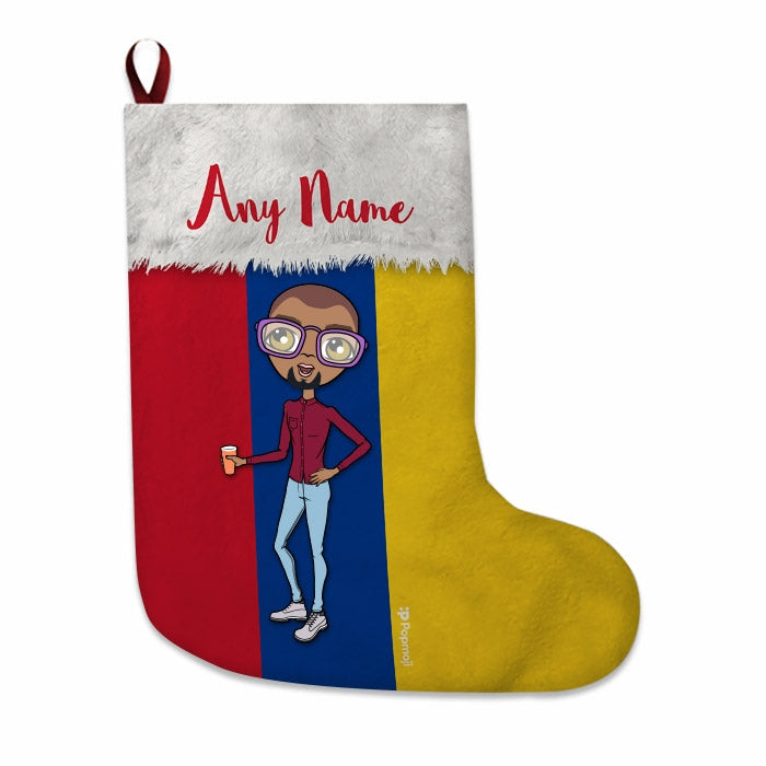 Mens Personalized Christmas Stocking - Columbian Flag - Image 1