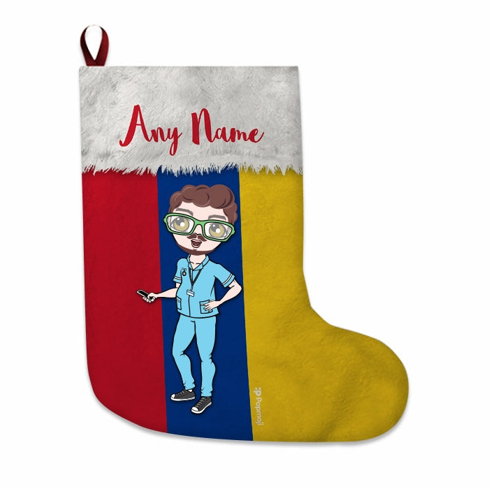 Mens Personalized Christmas Stocking - Columbian Flag - Image 3