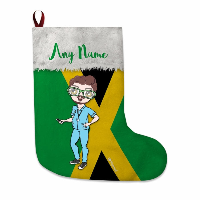 Mens Personalized Christmas Stocking - Jamaican Flag - Image 2