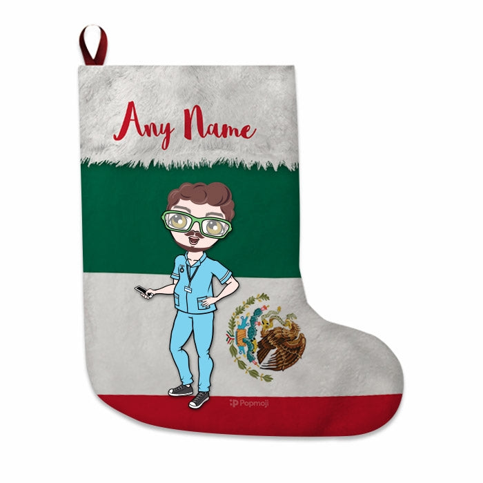 Mens Personalized Christmas Stocking - Mexican Flag - Image 2