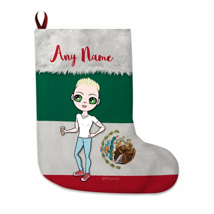 Mens Personalized Christmas Stocking - Mexican Flag - Image 4