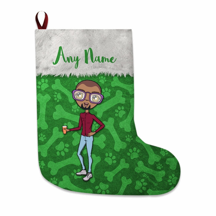 Mens Personalized Christmas Stocking - Bones Pattern - Image 2