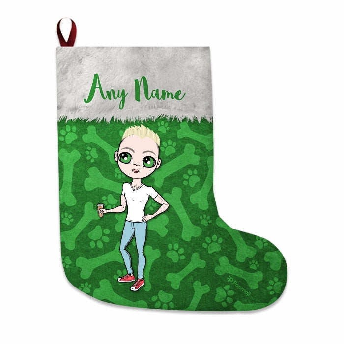 Mens Personalized Christmas Stocking - Bones Pattern - Image 3