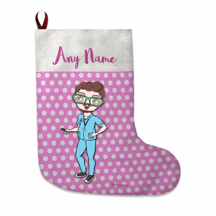 Mens Personalized Christmas Stocking - Polka Dots - Image 3