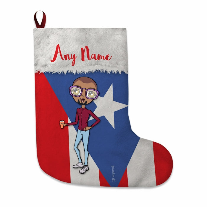 Mens Personalized Christmas Stocking - Puerto Rican Flag - Image 3