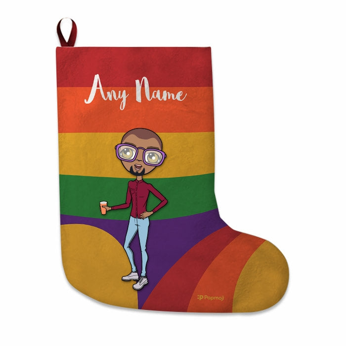 Mens Personalized Christmas Stocking - Rainbow - Image 3