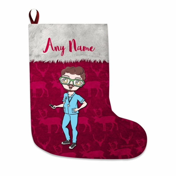 Mens Personalized Christmas Stocking - Reindeers - Image 2