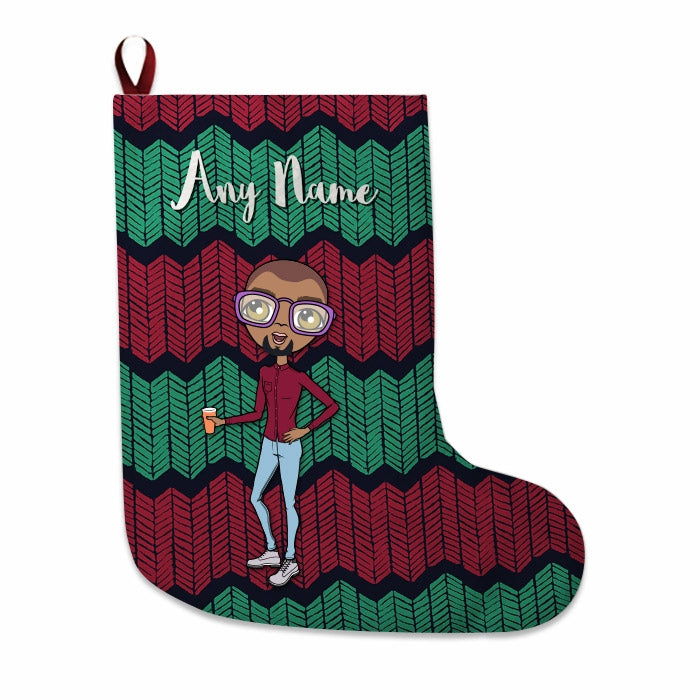 Mens Personalized Christmas Stocking - Zig Zags - Image 2