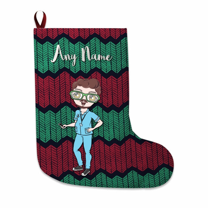 Mens Personalized Christmas Stocking - Zig Zags - Image 3