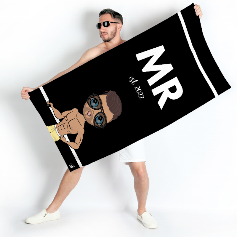 Personalized beach towel black 2025