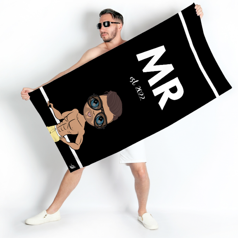 MrCB Bold Matching Mr Black Stripe Beach Towel - Image 1