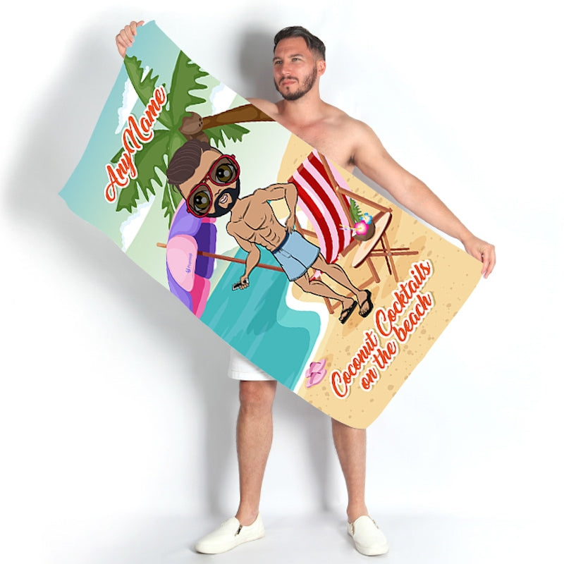 MrCB Coconut Cocktails Beach Towel - Image 1