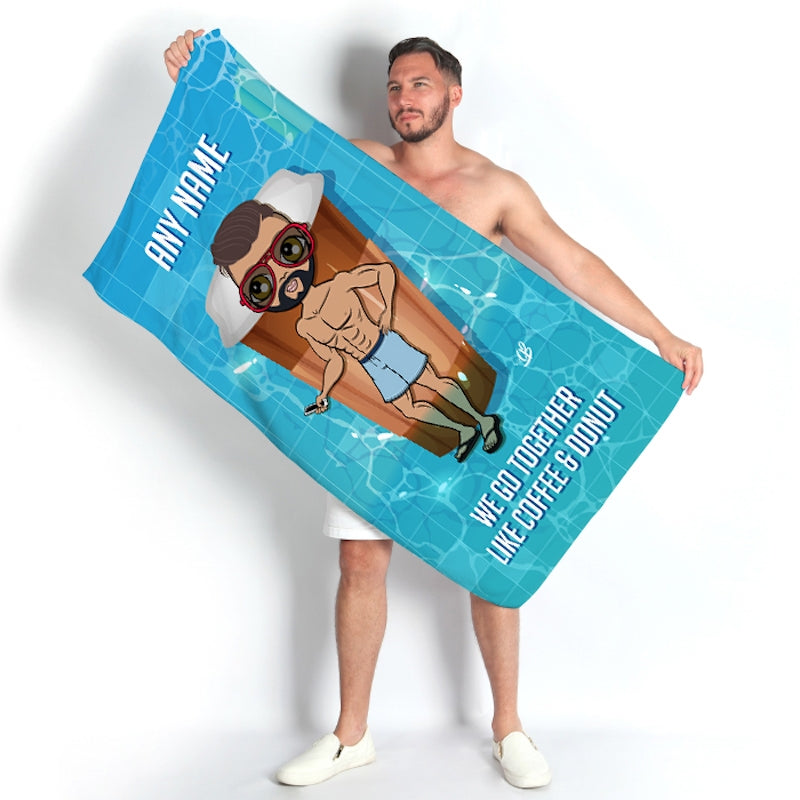 MrCB Coffee And Donut Beach Towel - Image 1