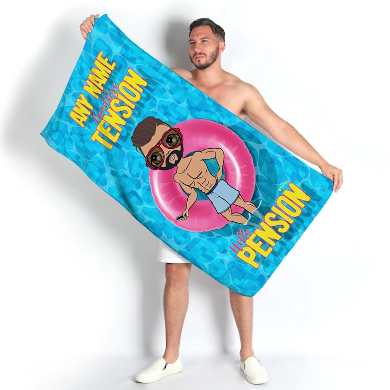 MrCB Goodbye Tension Hello Pension Beach Towel - Image 2