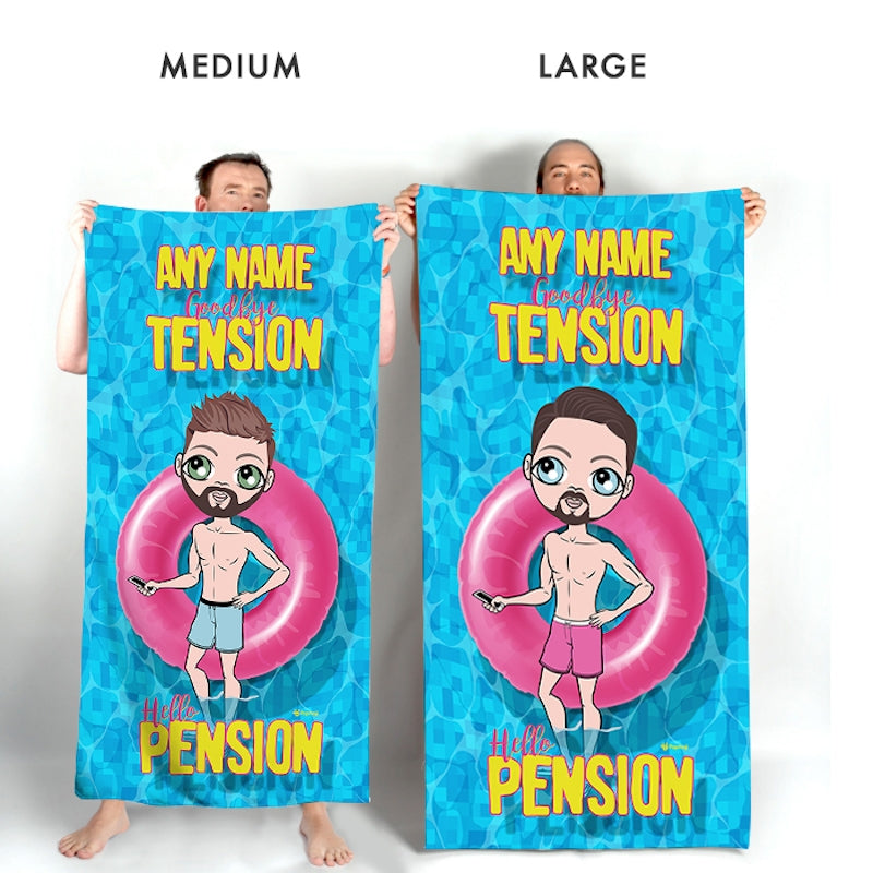 MrCB Goodbye Tension Hello Pension Beach Towel - Image 3