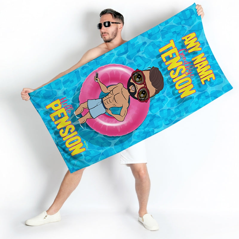 MrCB Goodbye Tension Hello Pension Beach Towel - Image 4