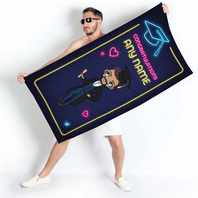 MrCB Graduation Neon Congratulations Beach Towel - Image 2