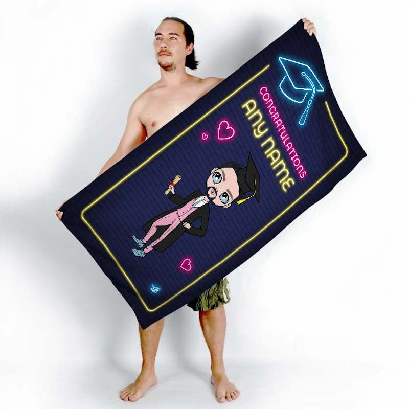 MrCB Graduation Neon Congratulations Beach Towel - Image 3