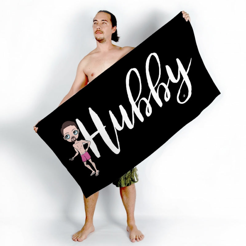 MrCB Bold Hubby Black Beach Towel - Image 2