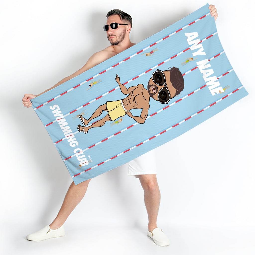 MrCB Personalized Lanes Swimming Towel - Image 1