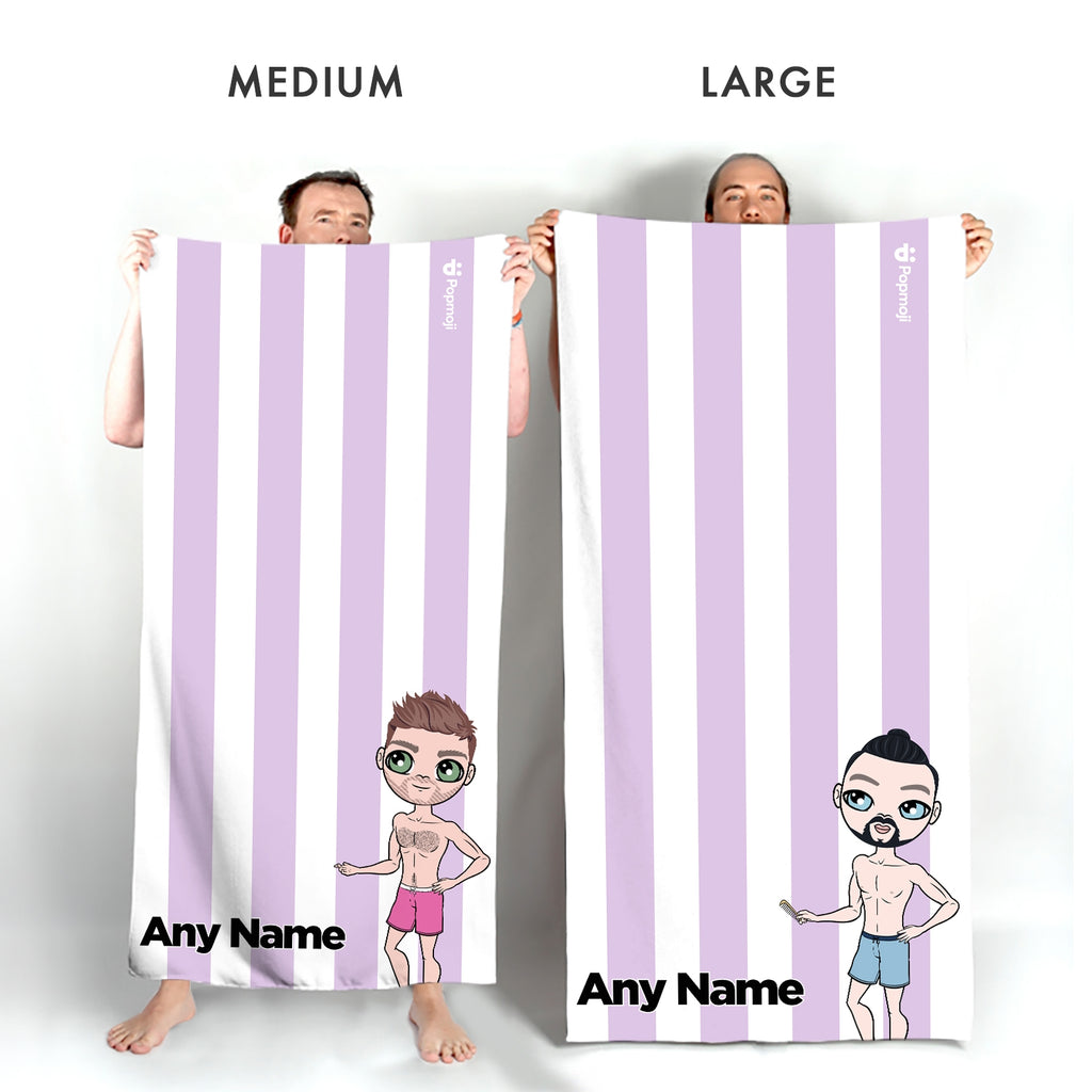 MrCB Personalized Lilac Stripe Beach Towel - Image 4