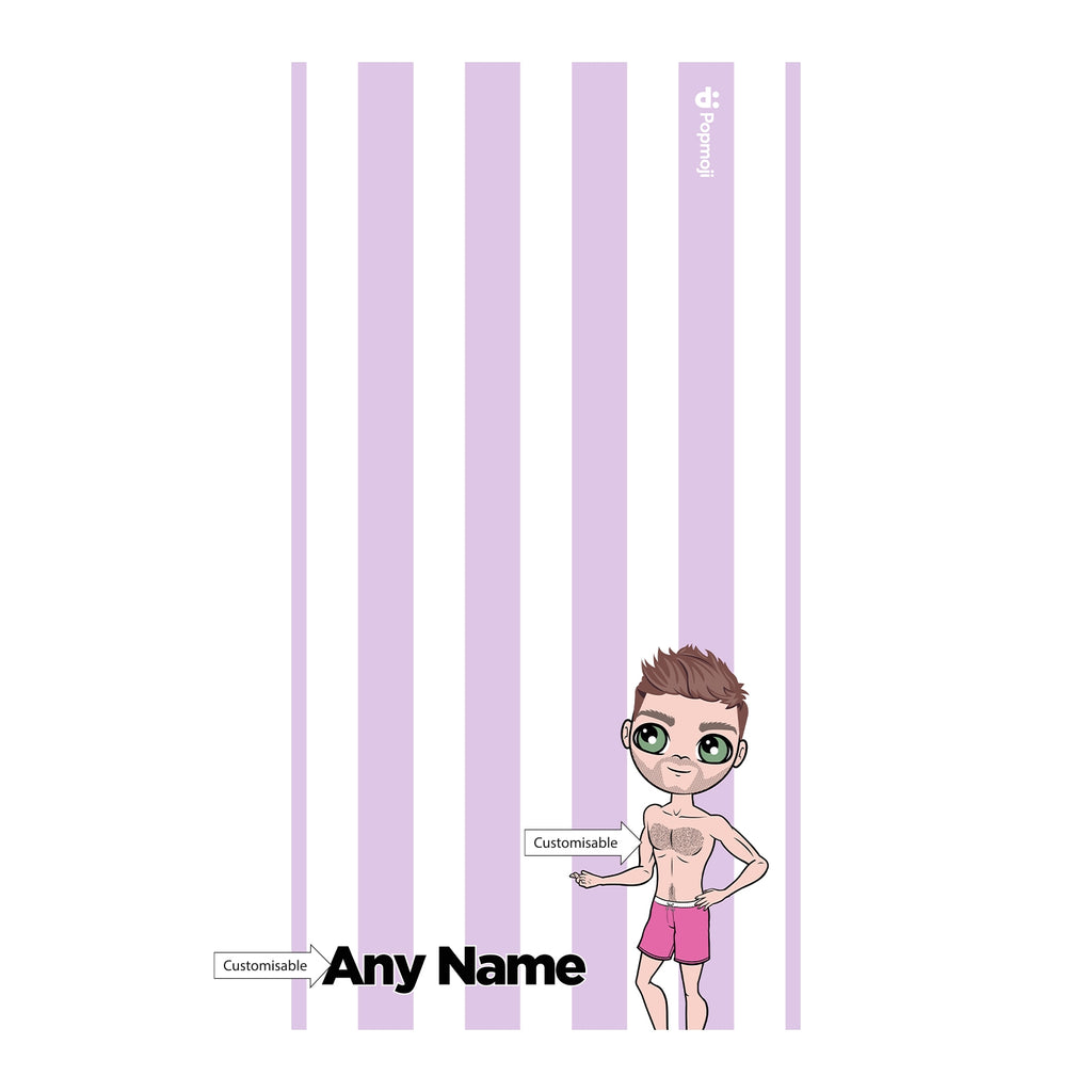 MrCB Personalized Lilac Stripe Beach Towel - Image 2