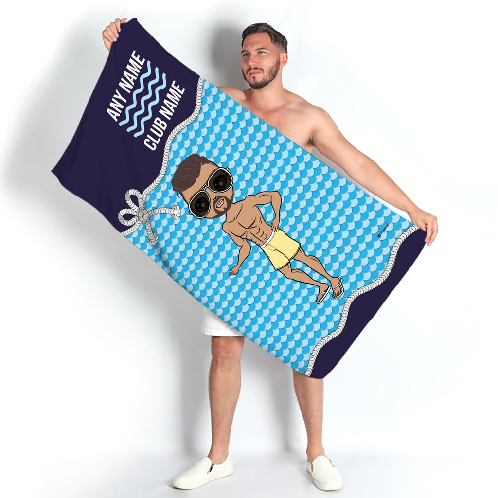 MrCB Personalized Nautical Swimming Towel - Image 1