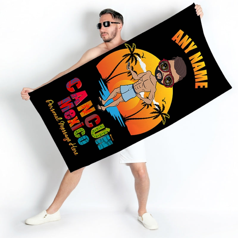 MrCB Cancun Mexico Sunset Beach Towel - Image 1