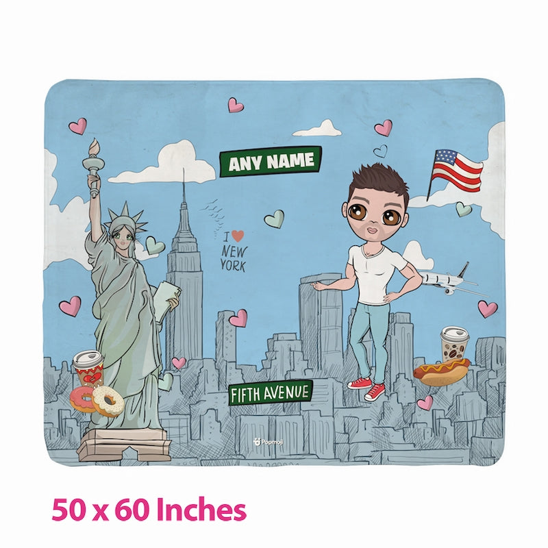 Mens Love NY Fleece Blanket - Image 2