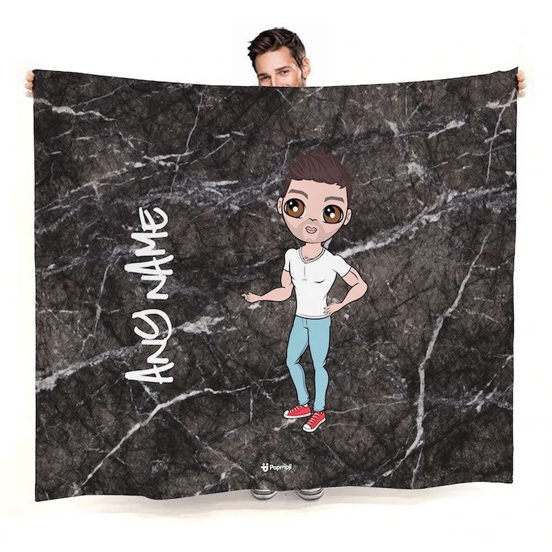 Mens Marble Fleece Blanket - Image 1