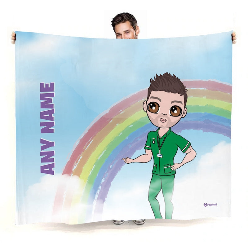 Mens Rainbow Fleece Blanket - Image 1