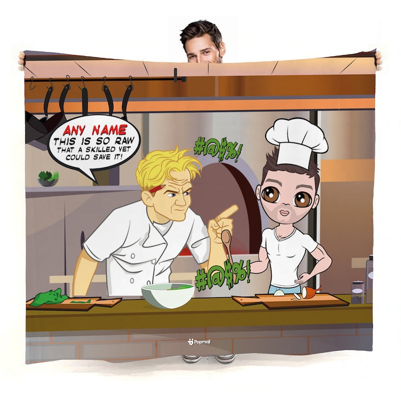 Mens Shouty Chef Fleece Blanket - Image 1