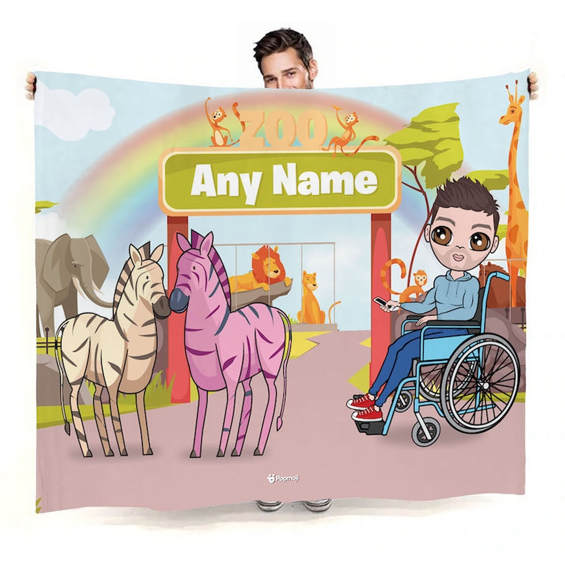 Mens Zoo Wheelchair Fleece Blanket - Image 1